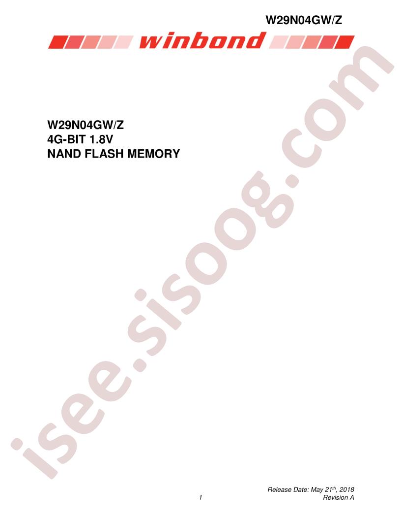 W29N04G(W,Z) Datasheet