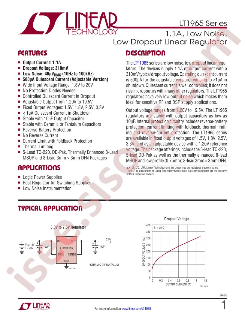 LT1965 Datasheet