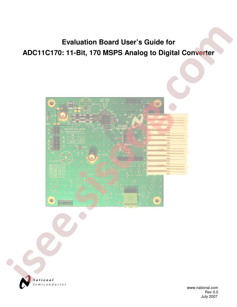 ADC11C170 Eval Brd Guide