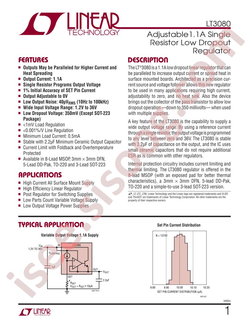 LT3080 Datasheet