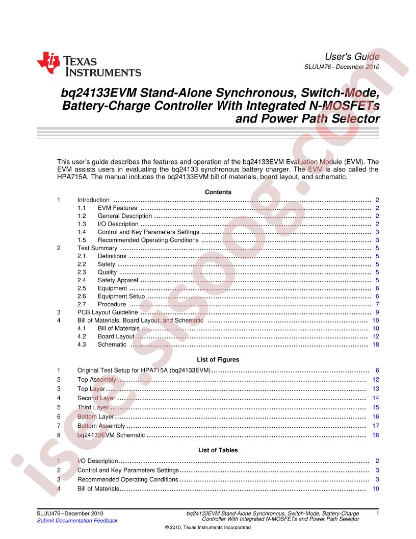 BQ24133EVM User Guide