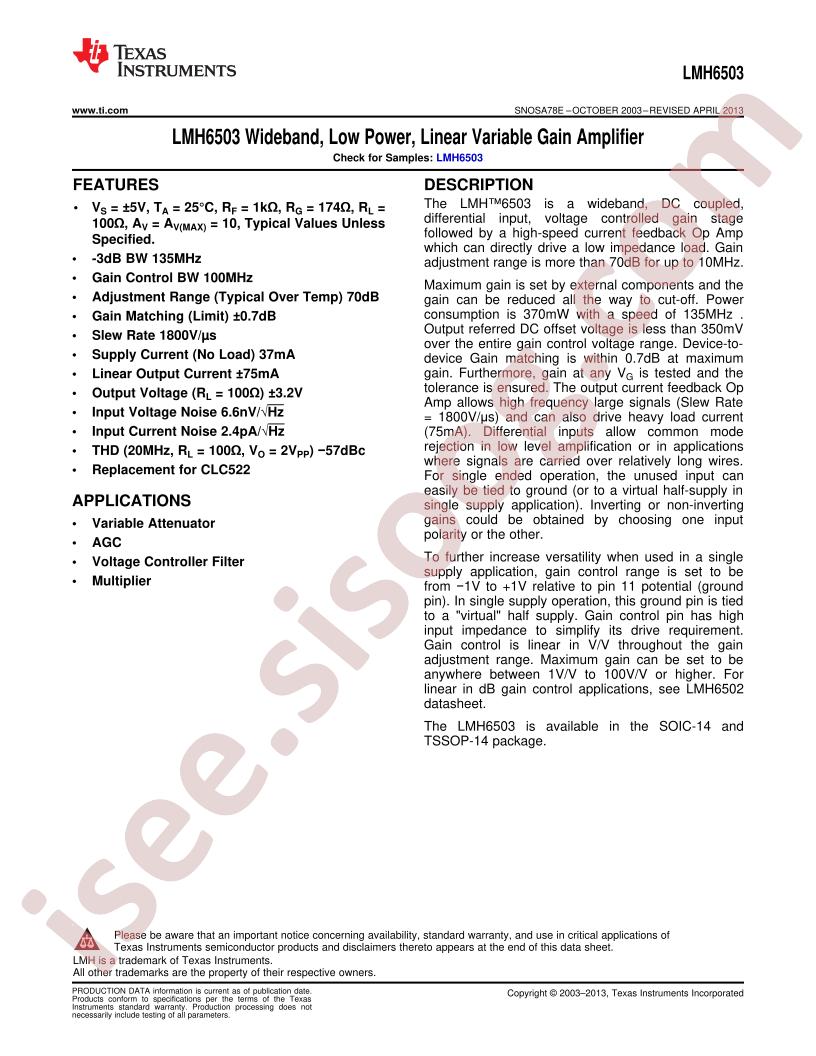 LMH6503