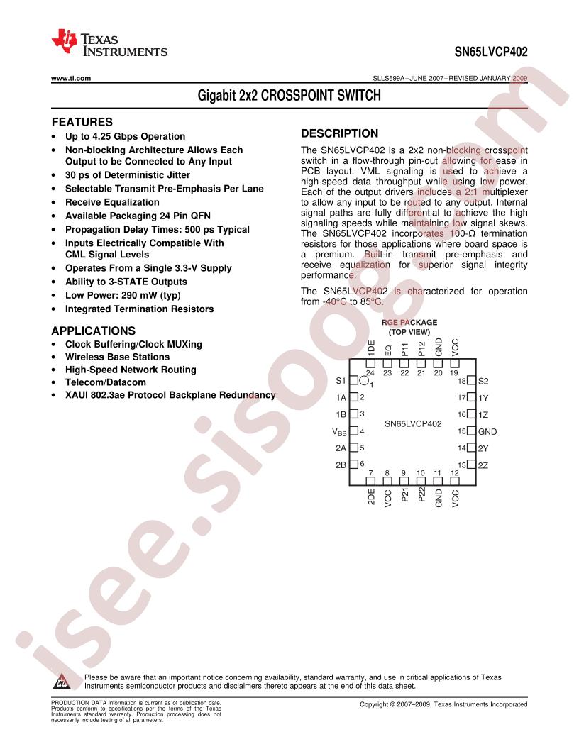 SN65LVCP402