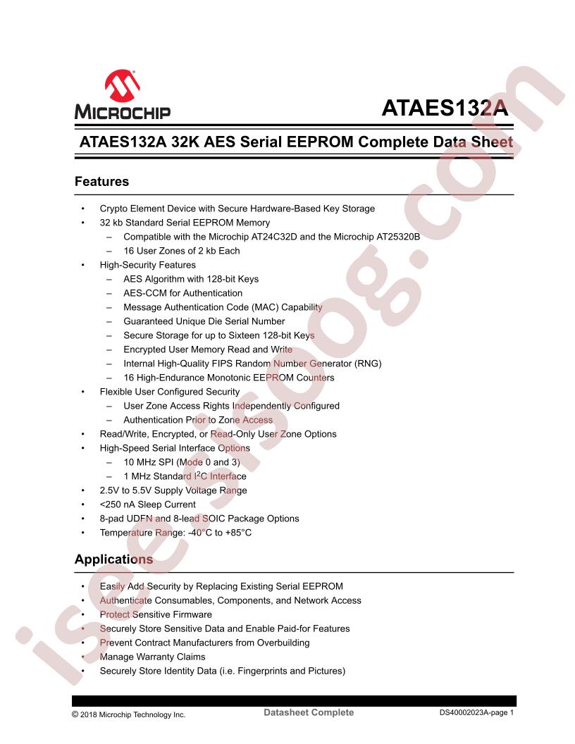 ATAES132A Datasheet