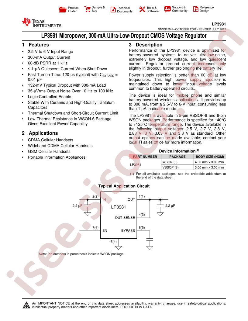 LP3981 Datasheet