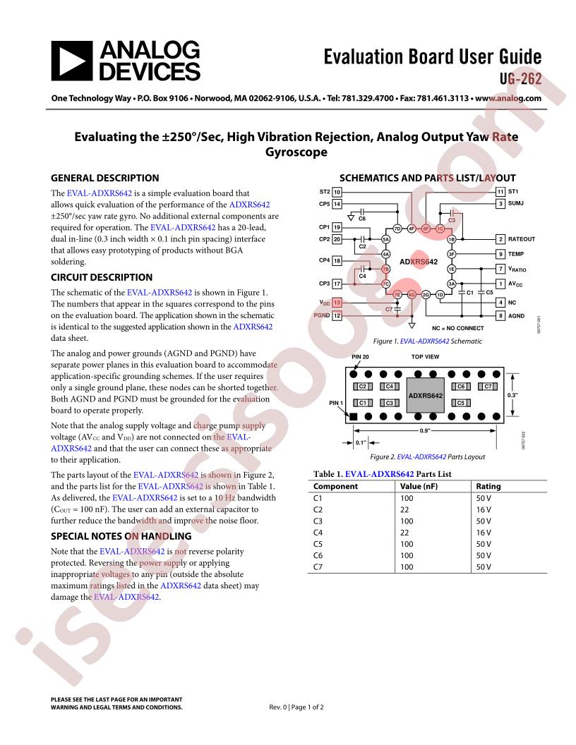 EVAL-ADXRS642 User Guide
