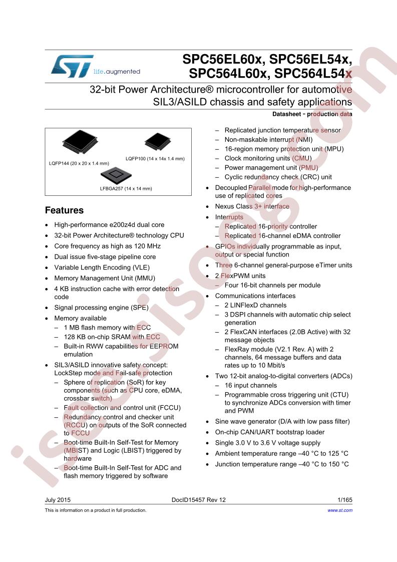 SPC56xL60, 54 Datasheet