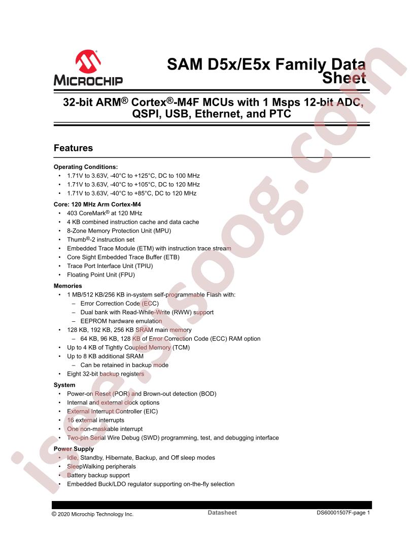 SAM D5x,E5x Family Datasheet
