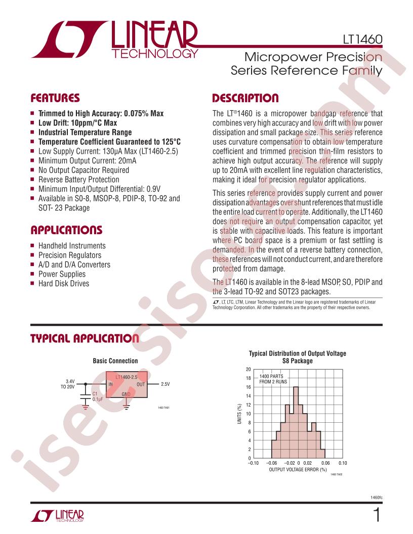 LT1460 Datasheet