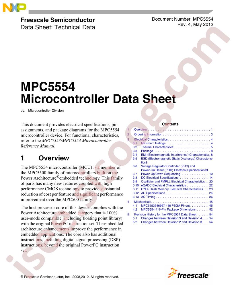 MPC5554 Datasheet