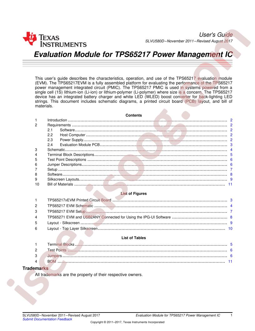TPS65217BEVM User Guide