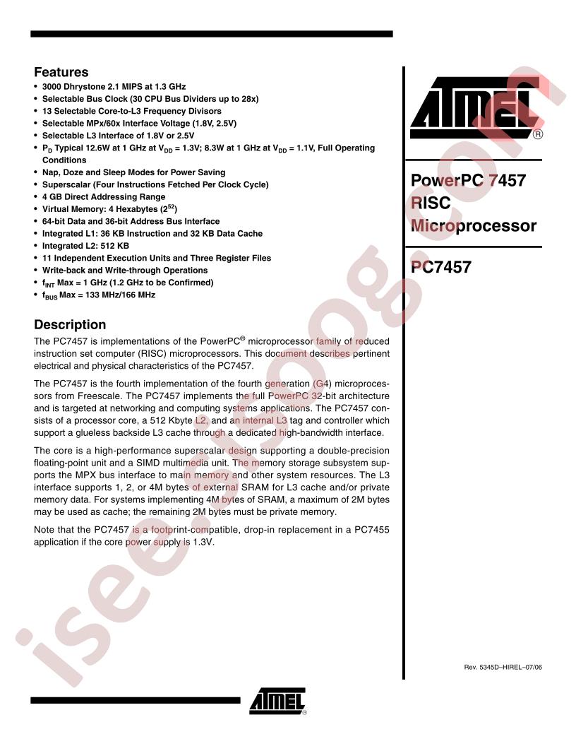 PC7457 Datasheet