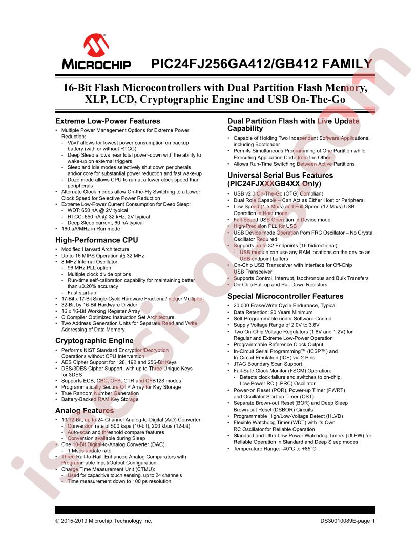 PIC24FJ256G(A,B)4xx Datasheet