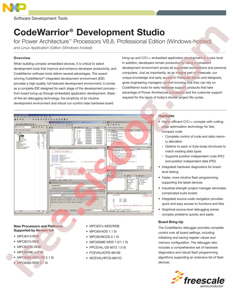 CodeWarrior Development Tools Overview