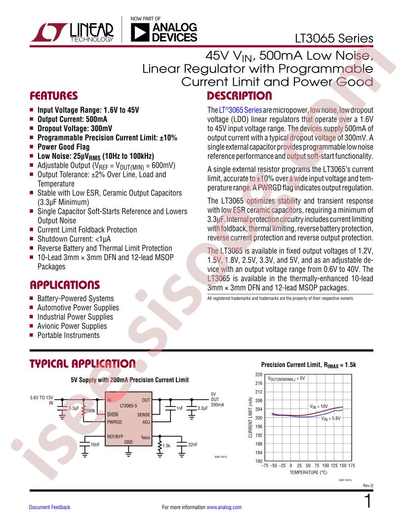 LT3065 Datasheet