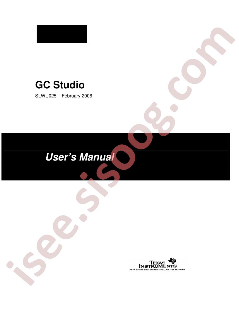 GC Studio User Manual