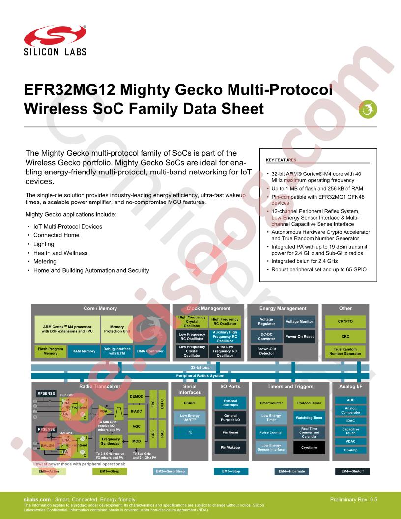 EFR32MG12 Datasheet