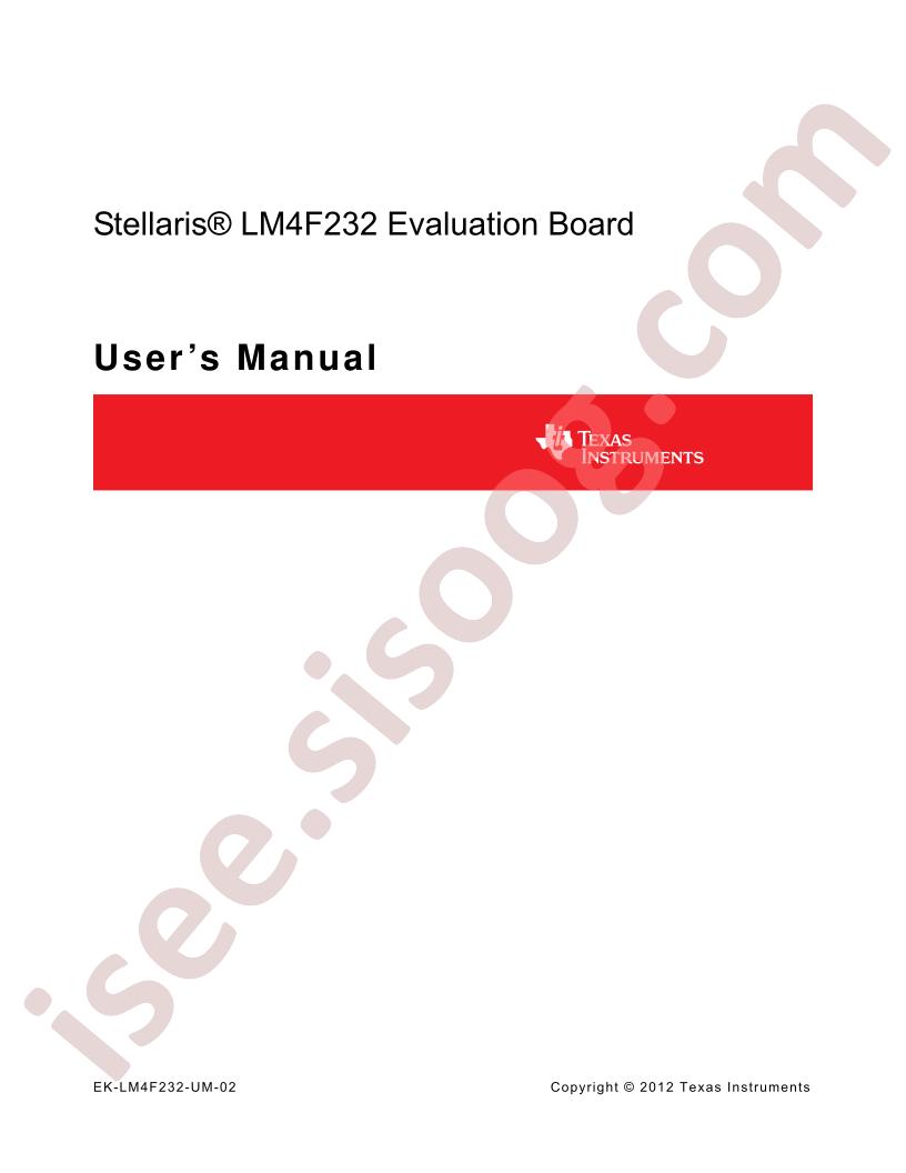 LM4F232 Eval Brd Manual