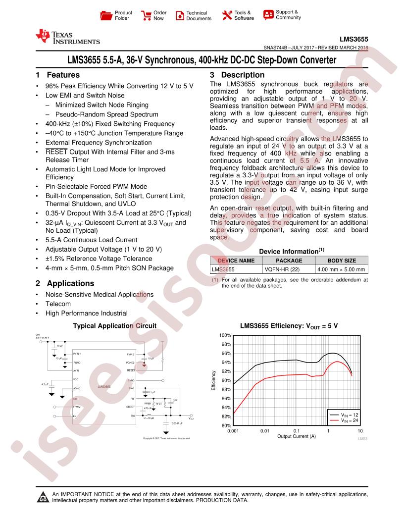 LMS3655 Datasheet
