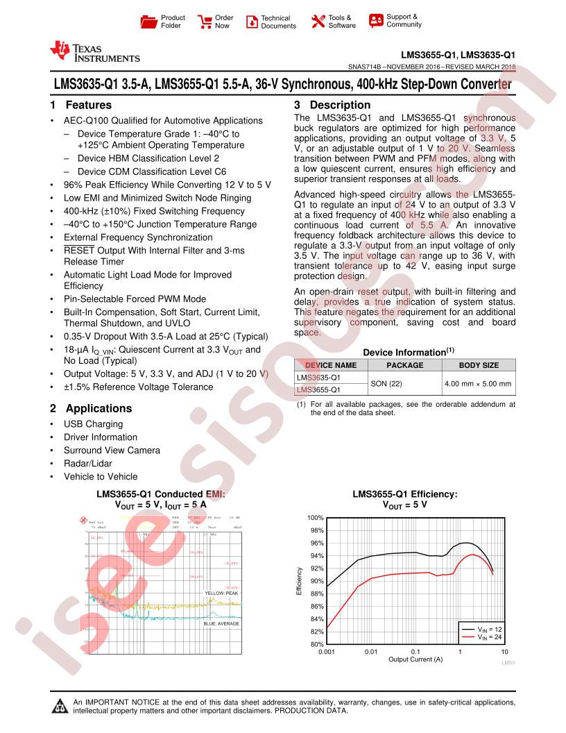 LMS3655-Q1, 3635-Q1 Datasheet