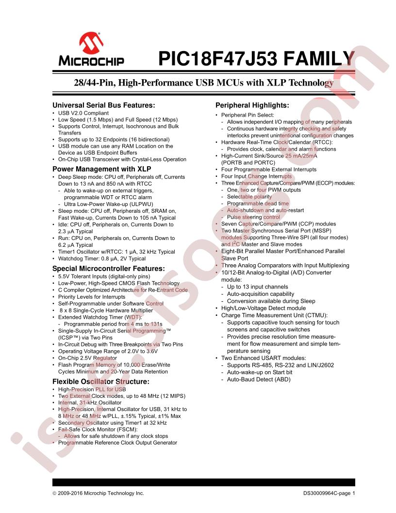 PIC18F47J53 Family