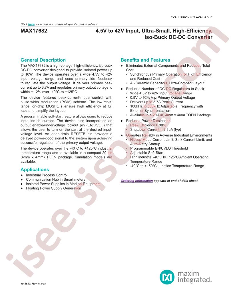 MAX17682 Datasheet