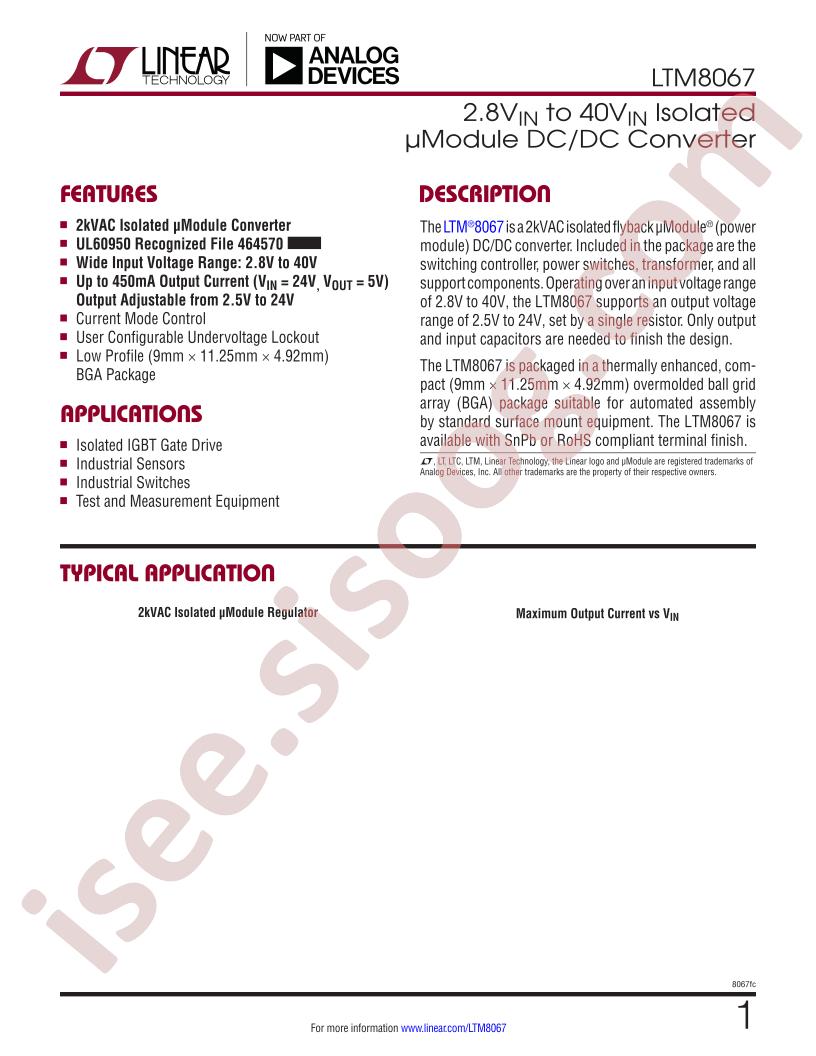 LTM8067 Datasheet