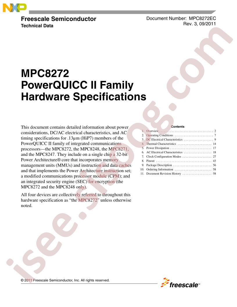 MPC8272 PowerQUICC II Family