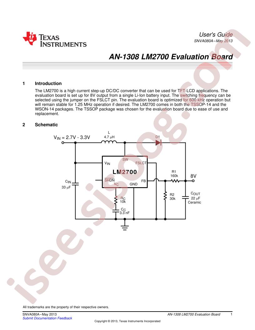 LM2700 Eval Board