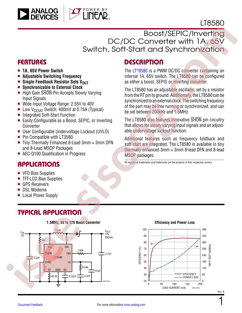 LT8580 Datasheet