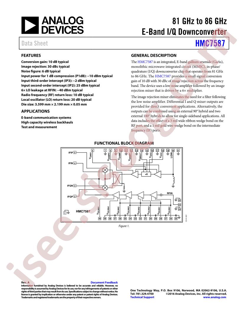 HMC7587 Datasheet