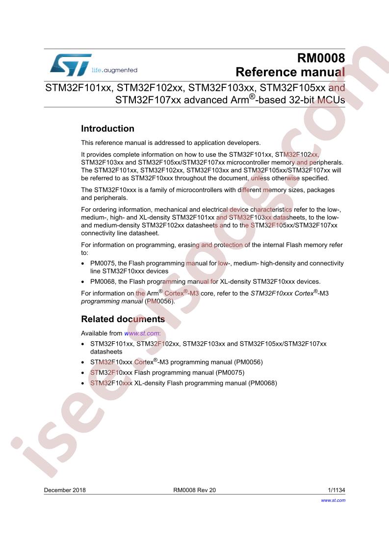 STM32F10zzz Ref Manual