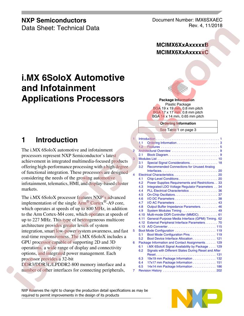 MCIMX6XxAxx(B,C) Datasheet