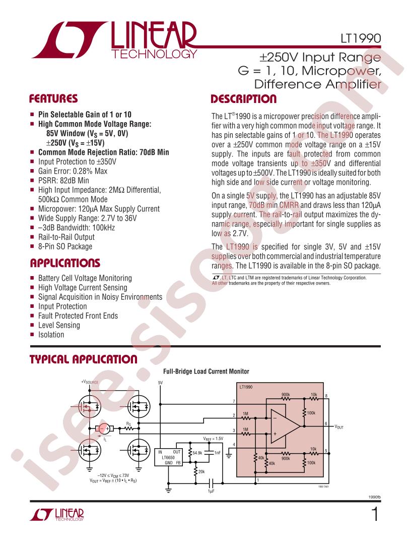 LT1990 Datasheet