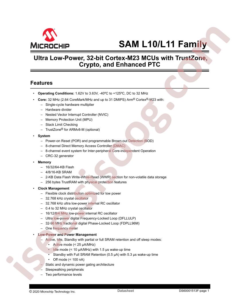 SAM L10/L11 Family Datasheet