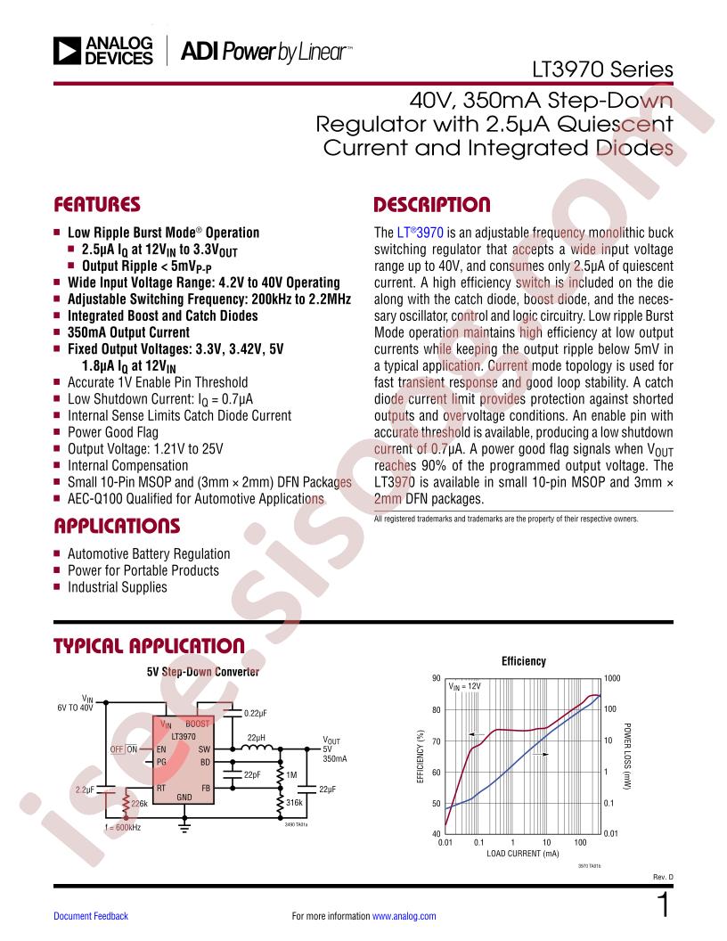 LT3970 Datasheet