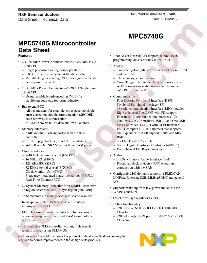 MPC574x Datasheet