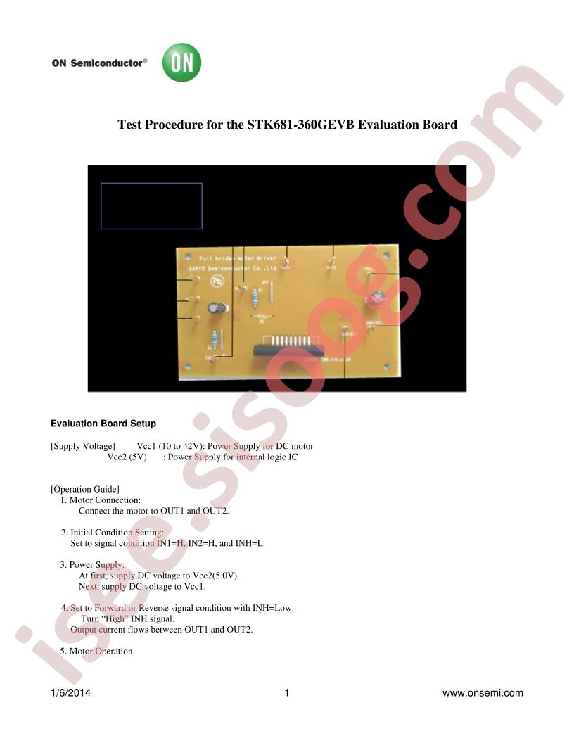 STK681-360GEVB Test Procedure