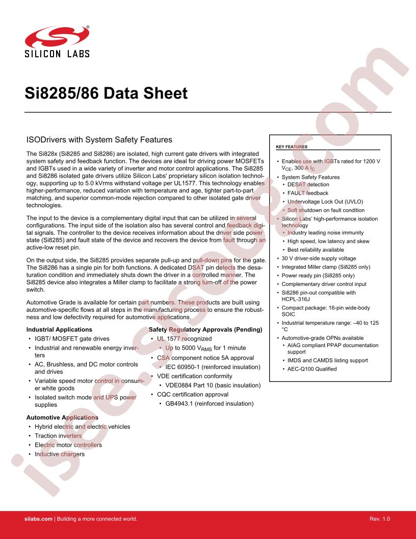 Si8285,86 Datasheet