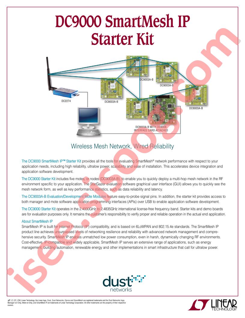 DC9000 SmartMesh IP Starter Kit Flyer