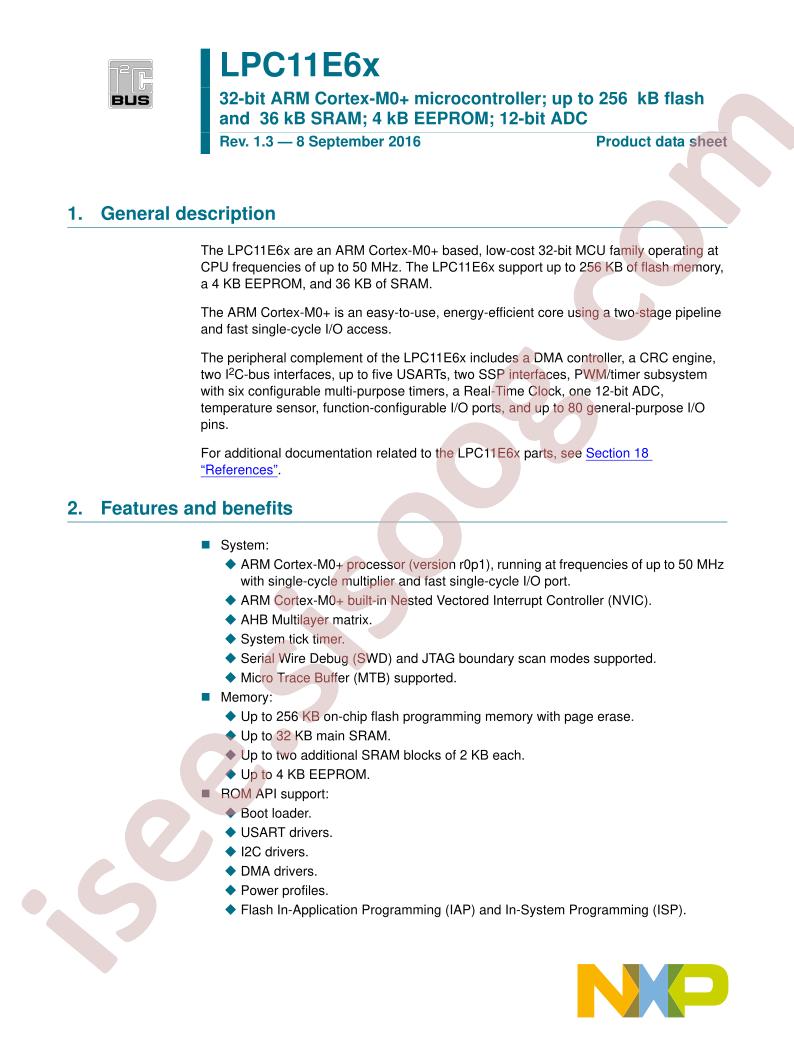LPC11E6x Datasheet