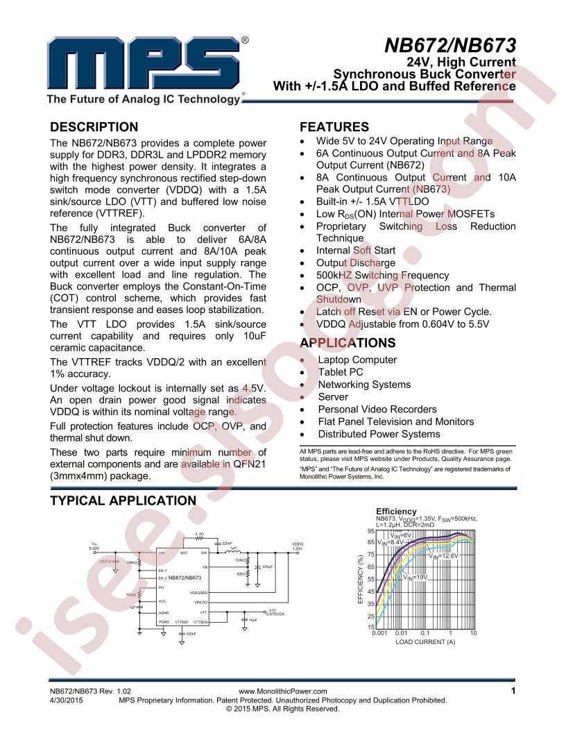 NB672, NB673 Datasheet