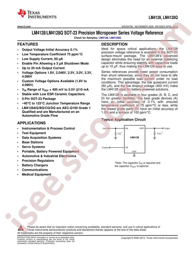 LM4128(Q) Datasheet