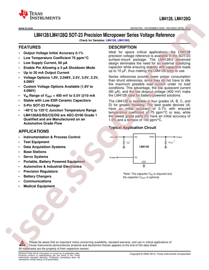 LM4128(Q) Datasheet