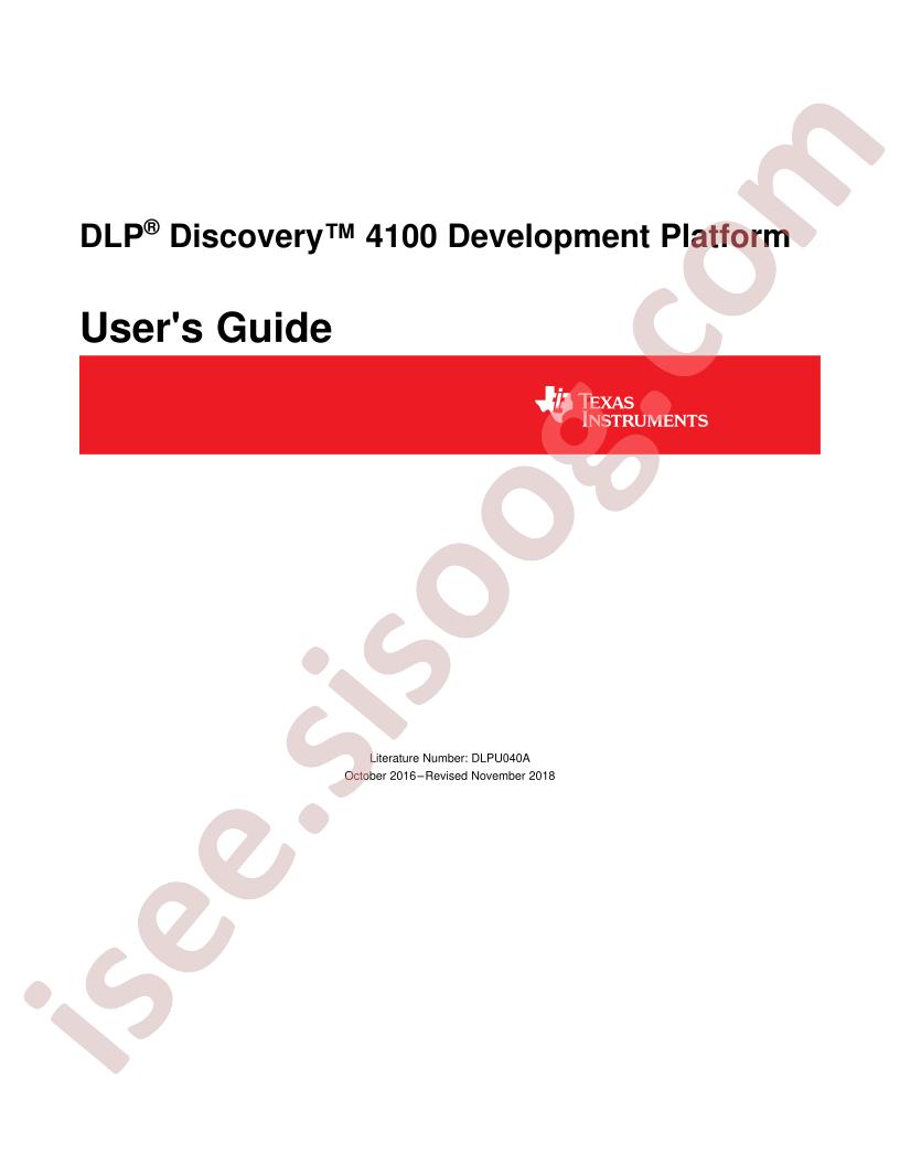 DLP® Discovery™4100 Dev. Platform User Guide