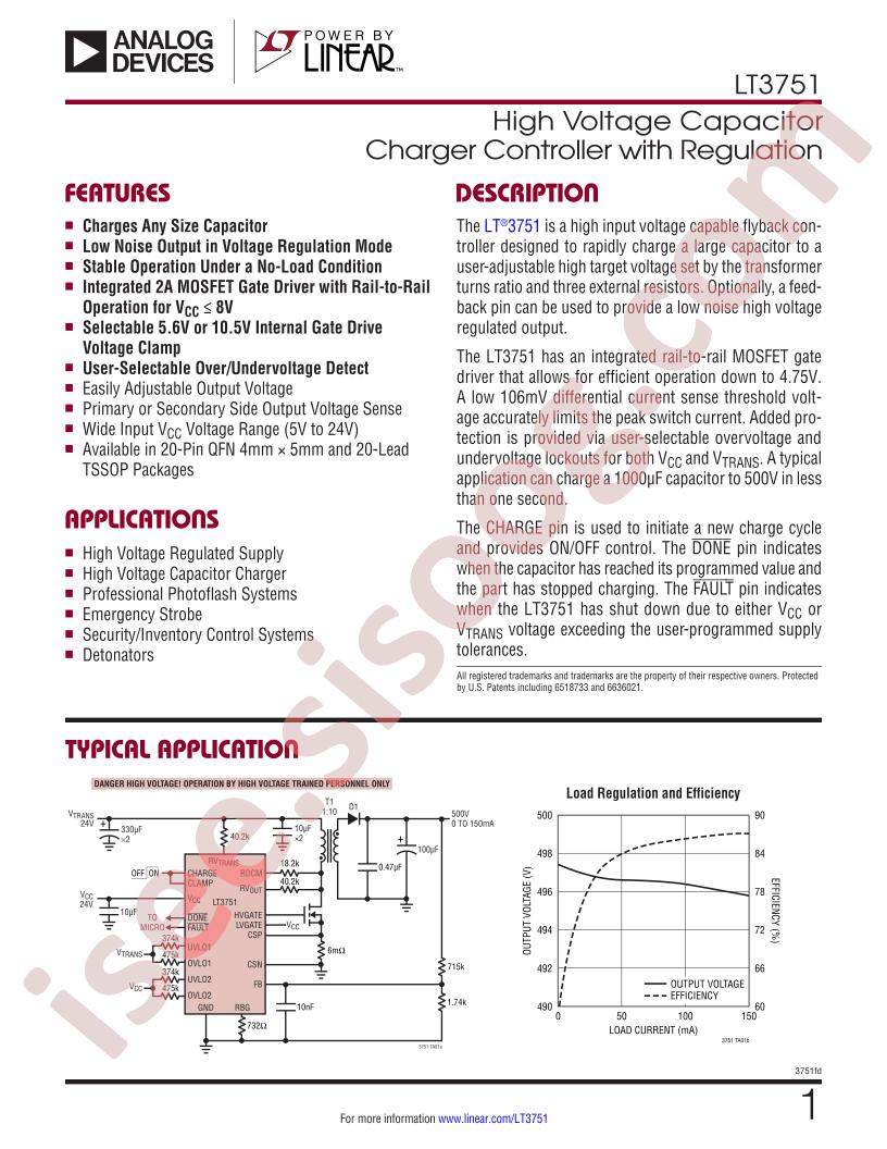 LT3751 Datasheet