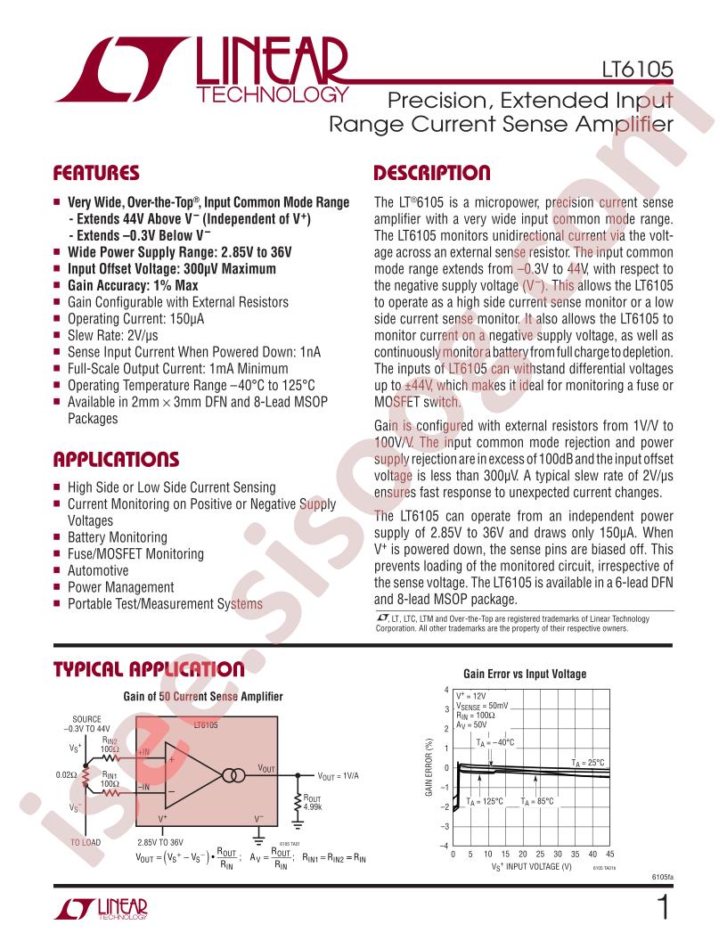 LT6105 Datasheet