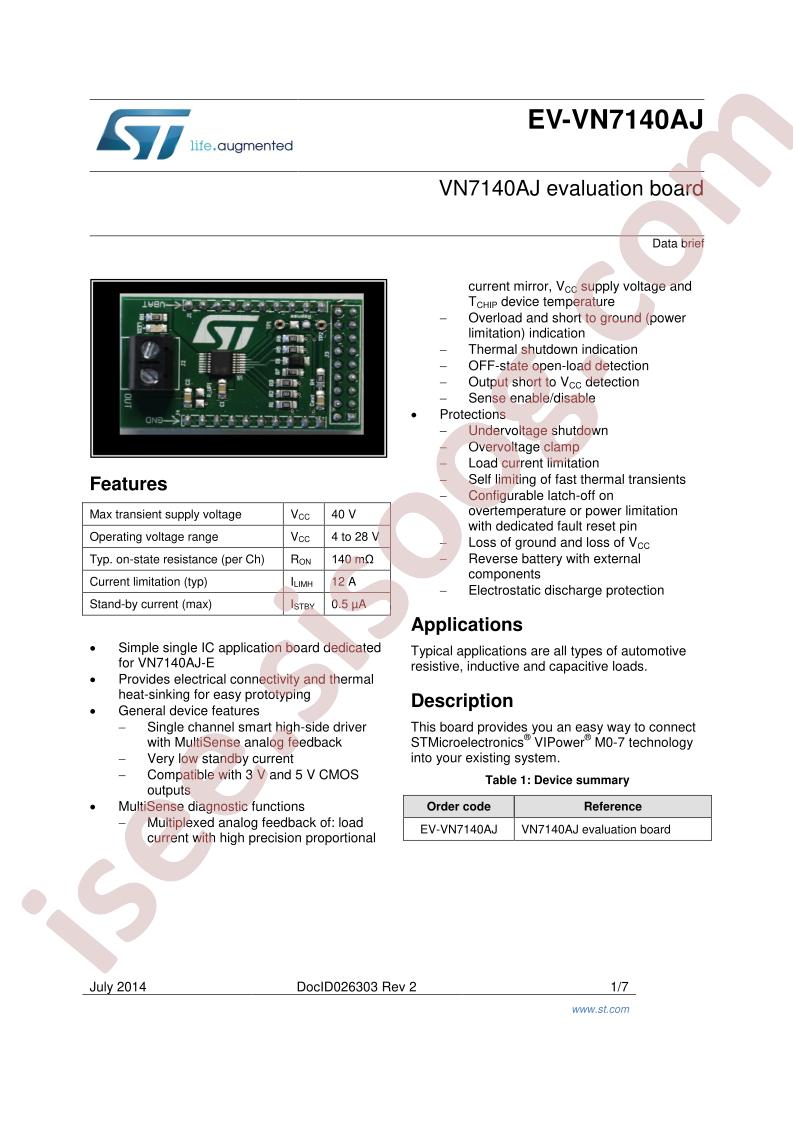 EV-VN7140AJ Data Brief