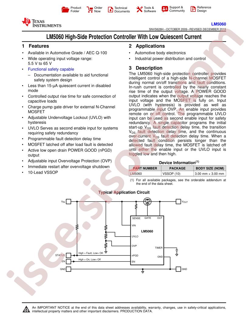 LM5060 Datasheet