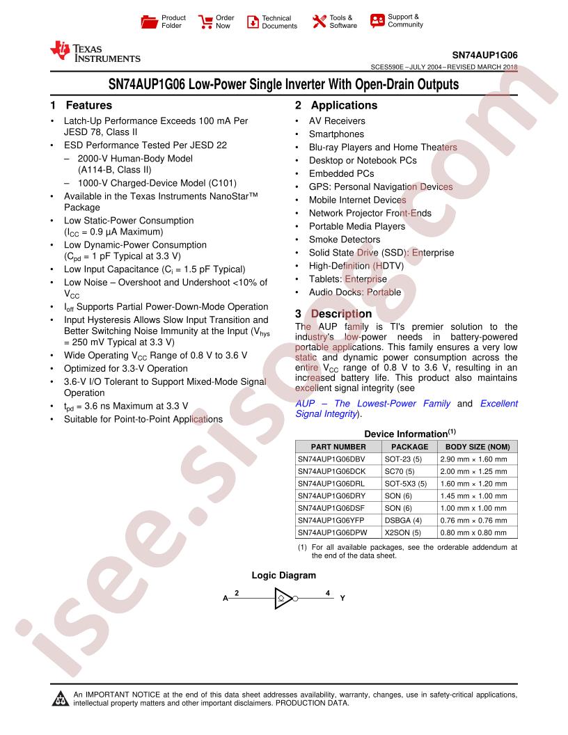 SN74AUP1G06 Datasheet